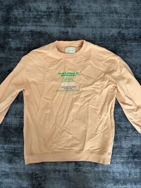 Paloma Wool Peach Crewneck with Green Logo